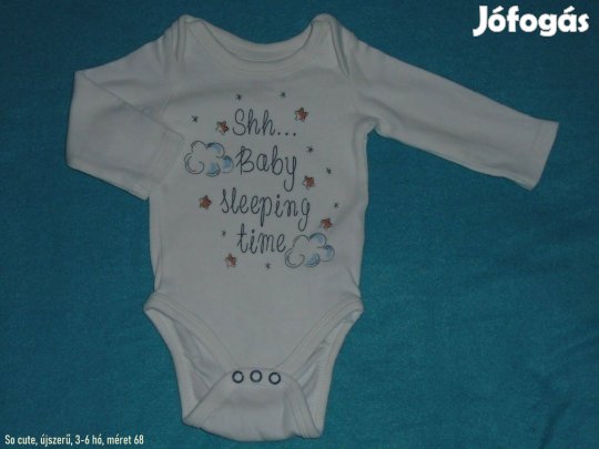 Újszerű fehér és mintás hosszú ujjú body 3-6 hó (méret 68)