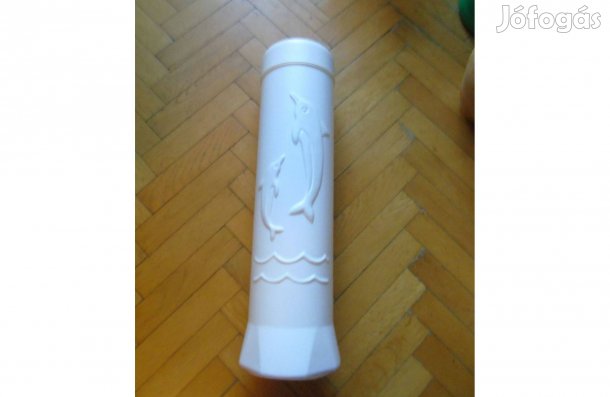 Újszerű fehér színű műanyag kerek WC papír tartó delfinekkel