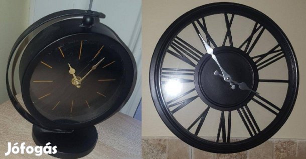 Újszerű fekete arany asztali óra + fali óra együtt. Szuper Akció %%