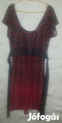 Újszerű fekete vörös pöttyös szuper csinos ruha Akció !!