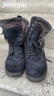 Újszerű férfi Fekete bélelt bakancs