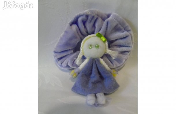 Újszerű halványlila bársony babás gyermek hajgumi