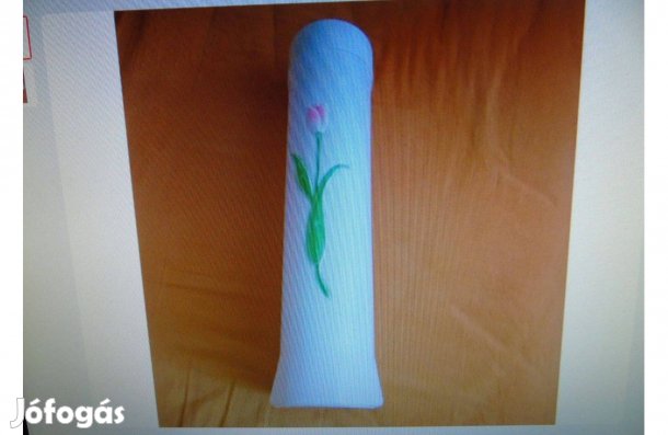 Újszerű henger alakú fehér műanyag tulipános WC papír tartó tároló