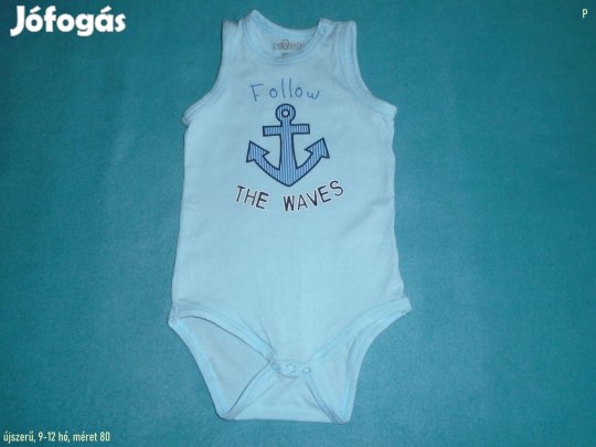 Újszerű horgony mintás ujjatlan body 9-12 hó (méret 80)