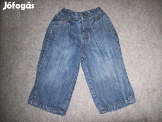 Újszerű kék és bélelt farmernadrág 6-9 hó (méret 74)