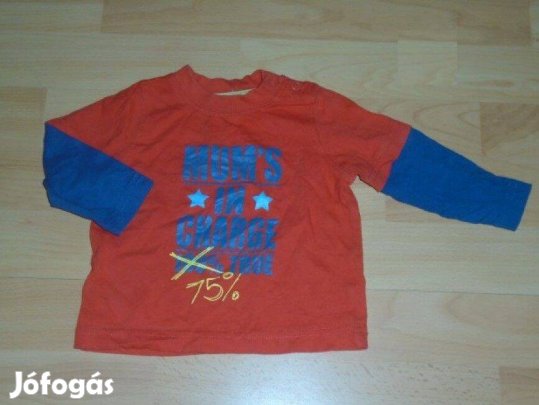 Újszerű kék és piros hosszú ujjú felső 3-6 hó (méret 68)