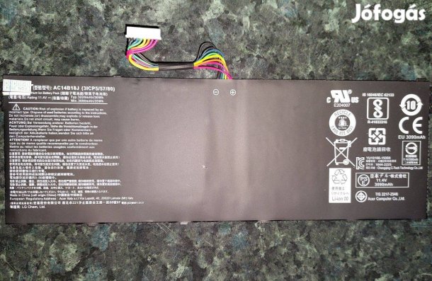 Újszerű laptop akkumulátor számlával - AC14B18J