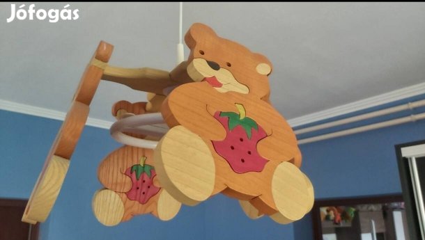 Újszerű macis 4 ágú csillár / mennyezeti lámpa és falilámpa égőkkel