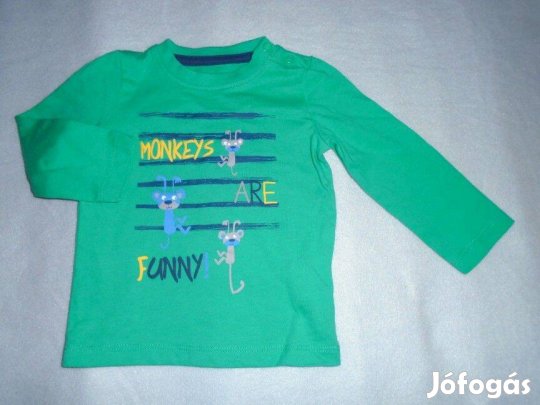 Újszerű majom mintás hosszú ujjú felső 6-9 hó (méret 74)