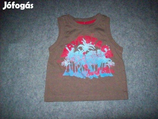 Újszerű mintás feliratos ujjatlan póló 3-6 hó (méret 68)