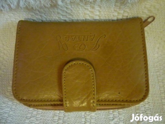 Újszerű mogyoró színű Fantasy" cipzáras pénztárca,irattárca