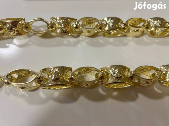 Újszerű nagy méretű 136G baraka barakka arany színű nemesacél nyaklánc