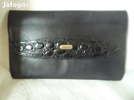 Újszerű nagyméretű Pierre Cardin fekete színű bőr 3 rekeszes pénztárca