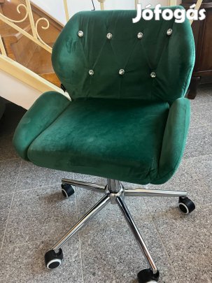 Újszerű női zöld bársony forgószék eladó