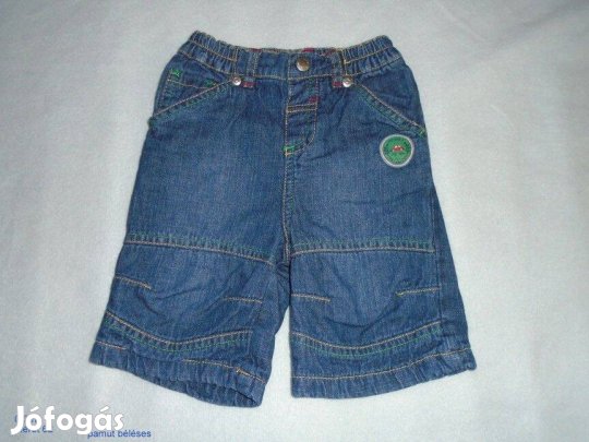 Újszerű pamut béléses farmernadrág nadrág 3-6 hó méret 62 / 68