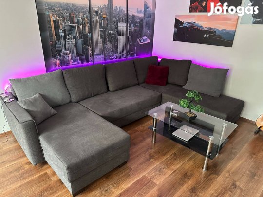 Újszerű prémium U alakú kihúzható kanapé