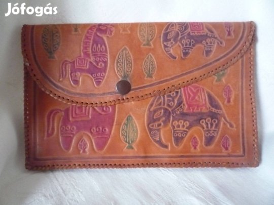 Újszerű puha színes nyomott bőr pénztárca irattárca