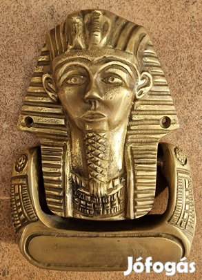 Újszerű réz Ajtókopogtató egyiptomi fáraó Tutanhamon 15x11cm