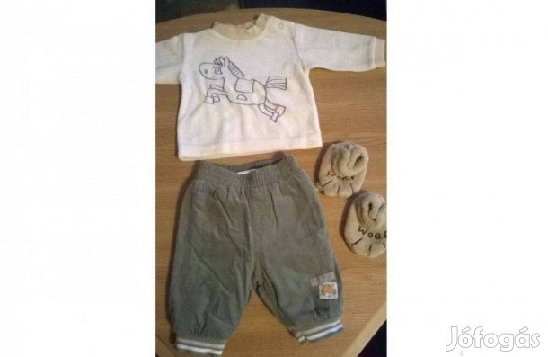 Újszülött kisfiú szett (pulóver 62-es-nadrág 56-os)