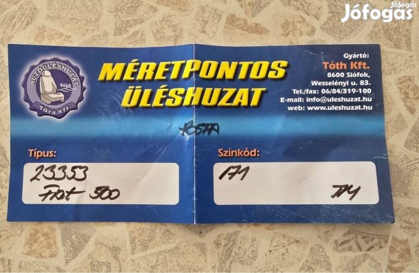 Üléshuzat_Fiat500_szgk.hoz Eladó