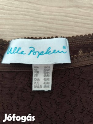 Ulla Popken sötétbarna rugalmas csipkés anyagú top, atléta, trikó