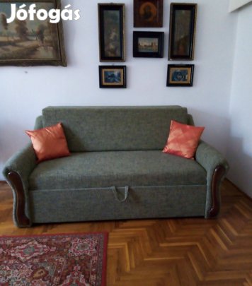 Ülőgarnitúra ágy (nyitható) zöldes színű eladó