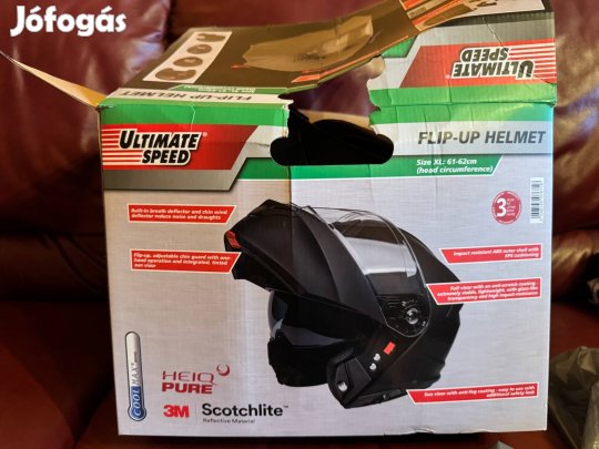Ultimate Speed felhajtható bukósisak- fekete