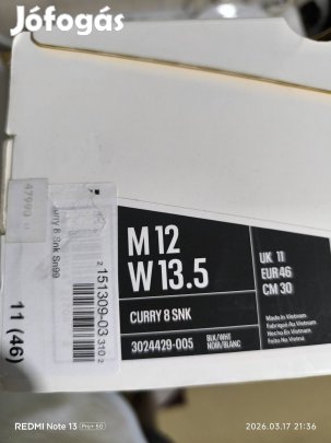 Under Armour Curry 8 Snk kosaras cipő