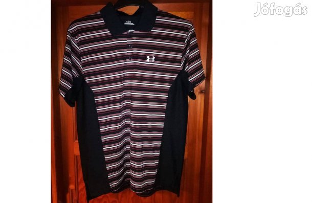 Under Armour eredeti galléros csikos mintázatú M-es póló (06.)