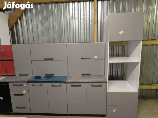 Uni konyhabútor szürke színben mosogatótálcával Áruhitelre is