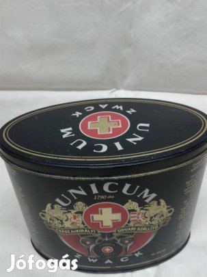 Unicum, retro fém díszdoboz, eredeti, kis példányos, jó állapotban, sz