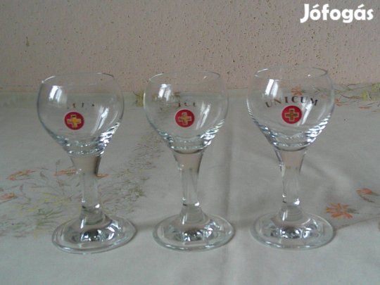 Unicum talpas üveg pohár ( 3 db. )