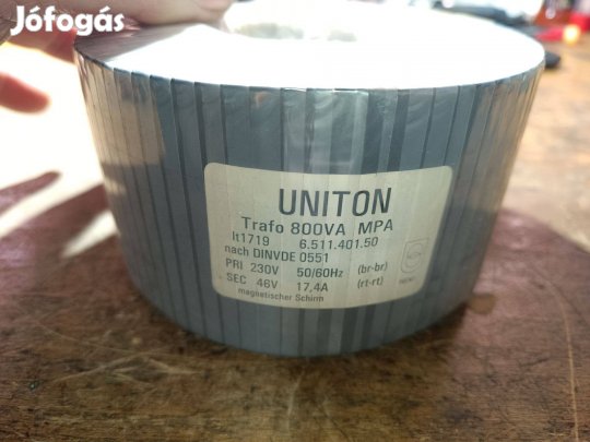 Uniton 100voltos toroid trafók 800watt
