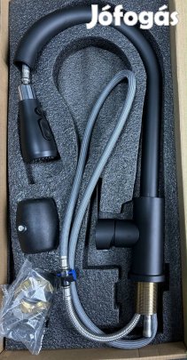 Urbanflow matt fekete kihúzható konyhai csaptelep