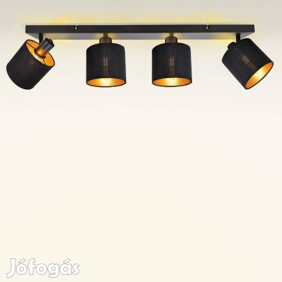 Uring Mennyezeti lámpa, 4 izzós spotlámpa, fekete/arany - E14 foglala