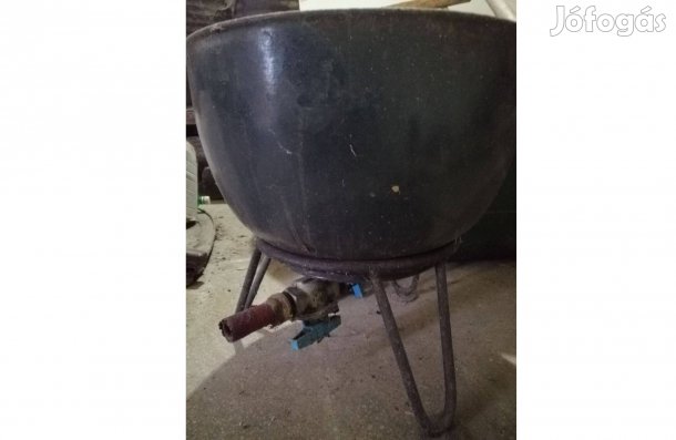 Üst + állványos tartó ,csapos,Régi Emax zománc lámpa búra -ból