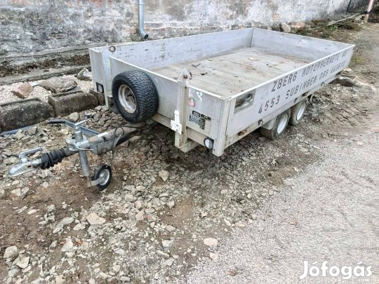 Utánfuto 3x1.5m-es,1200kg össztömeggel,alu platoval elado