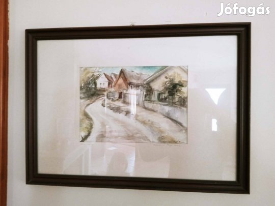 Utcarészlet kép (akvarell) Akció!