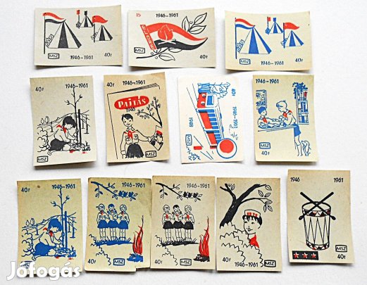 Úttörő gyufa címke