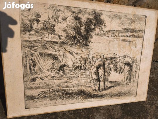 Uttörő tábor , rézkarc