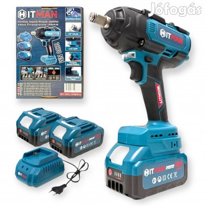 Ütvecsavarozó Kerékkulcs 1950 Nm 88V 2x Akkumulátor