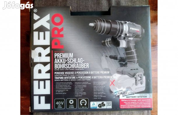 Ütvefuró csavarozó Ferrex pro FBT-CCD003 Brushless Premium 40V 60Nm