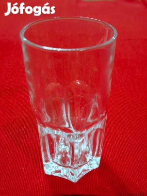 Üveg 6 szögű barázdált 49-69-130 mm hagyományos vizes üdítős pohár