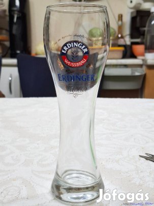 Üveg Erdinger 60-64-210 mm méretű sörös pohár, eladó