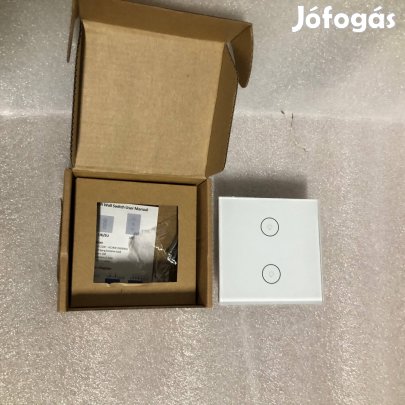 Üveg Wifi érintőkapcsoló villanykapcsoló 2 körös fehér