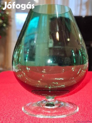 Üveg, fújt, "balloon brandy", 80-60-140 mm méretű konyakos pohár-kehel