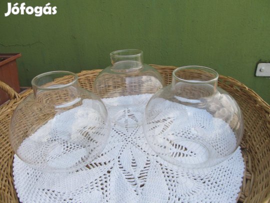 Üveg, gömb, lámpa búrák 3 db