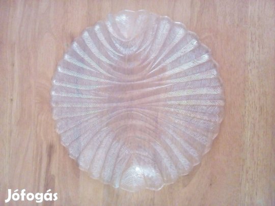 Üveg, mintás tortatál, torta tál, süteményes tál, kínáló