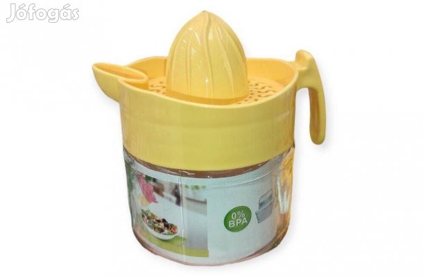 Üveg citromfacsaró sárga kupakkal 300ml citrusprés