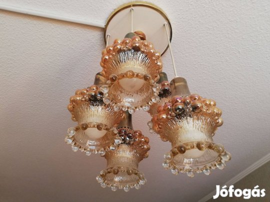 Üveg csillár retro 5 búra
